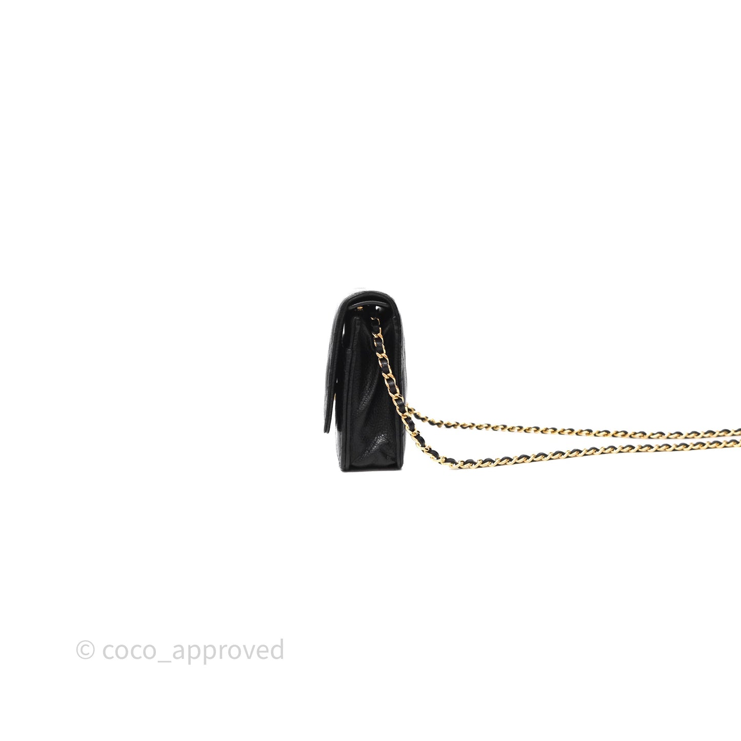 Chanel Quilted WOC Black Caviar Gold Hardware