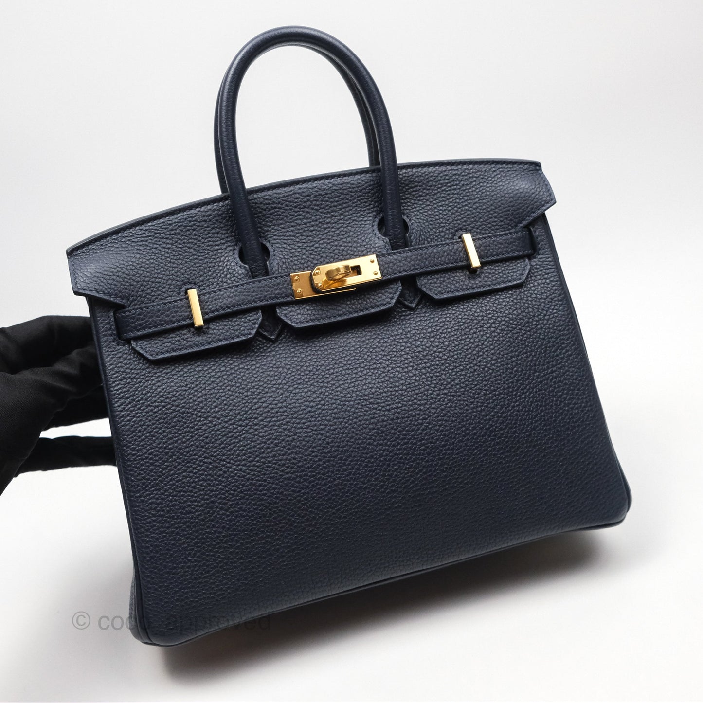 Hermès Birkin 25 Retourne Bleu Nuit 2Z Togo Gold Hardware