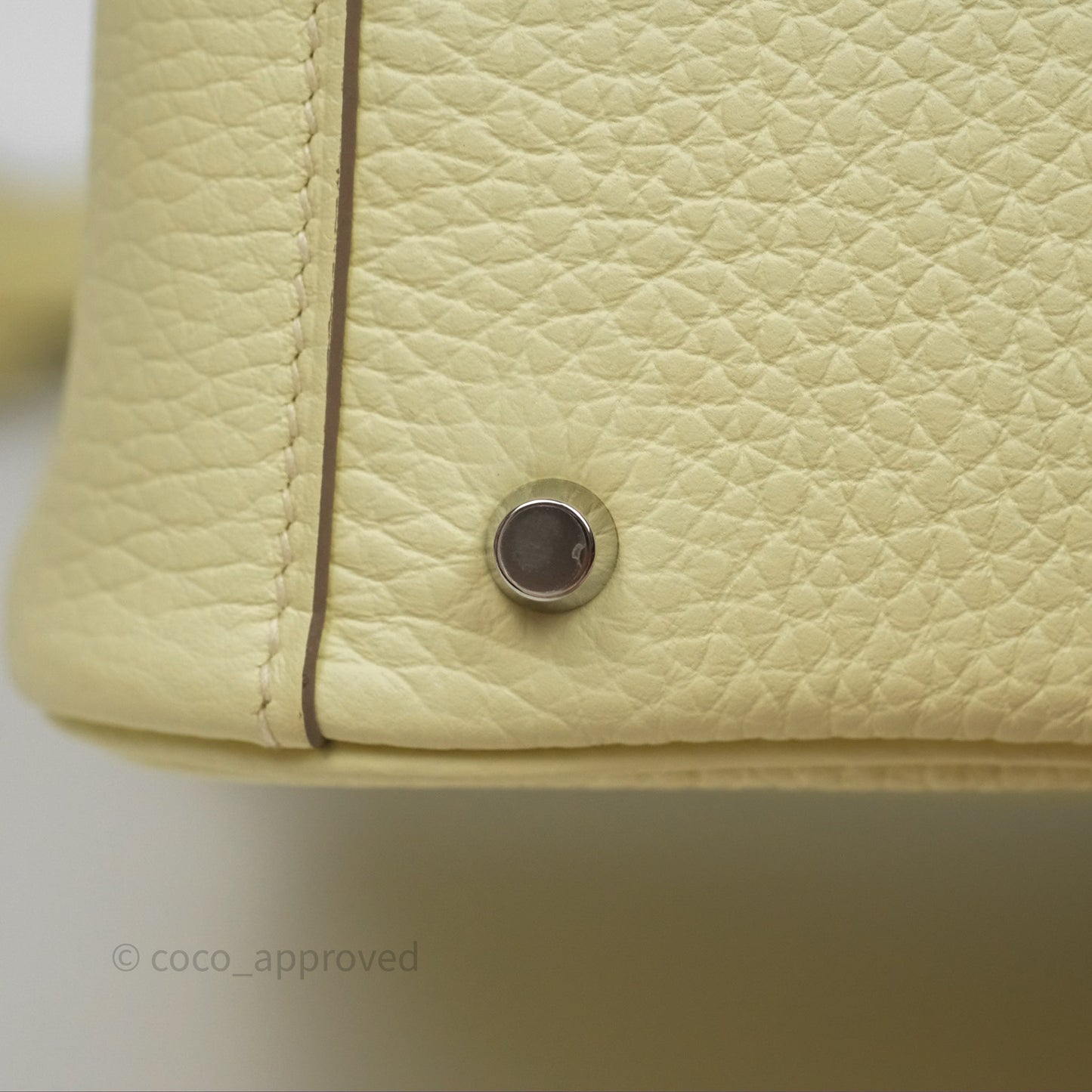 Hermès Mini Lindy II 20 Jaune Milton Clemence Palladium Hardware
