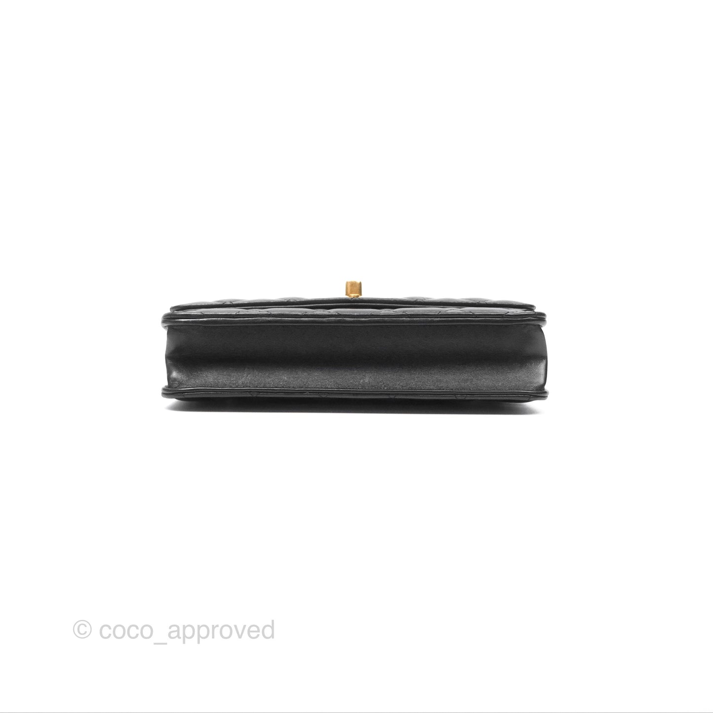 Chanel All Slide Wallet on Chain WOC Adjustable Chain Quilted Black Lambskin 22K