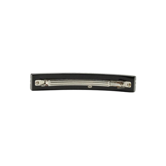 Luxury Chanel Black Hair Barrette With Pearl Cc Logo