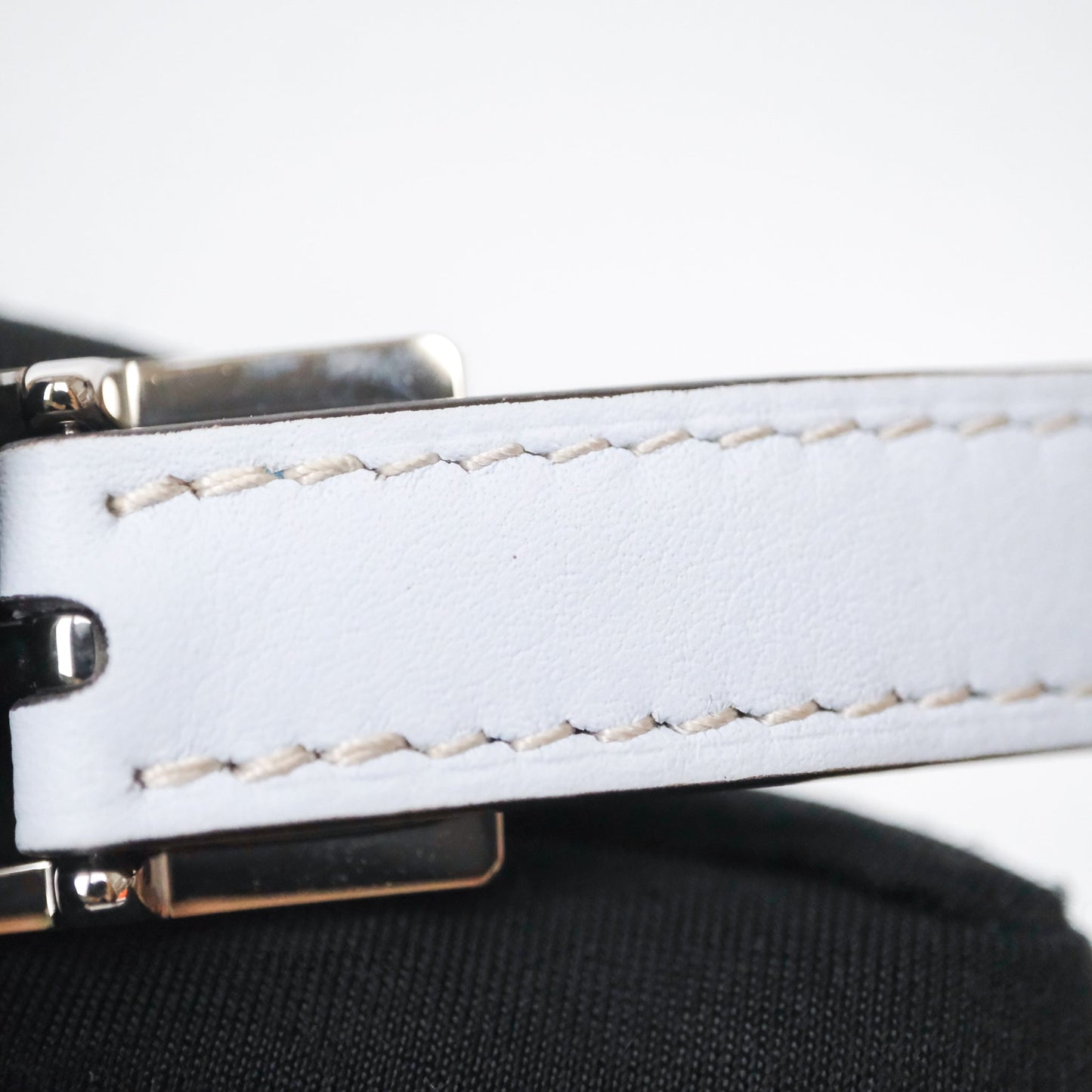 Hermès Lucky 15 Light Blue Reversible Swift/Epsom Belt Palladium Hardware