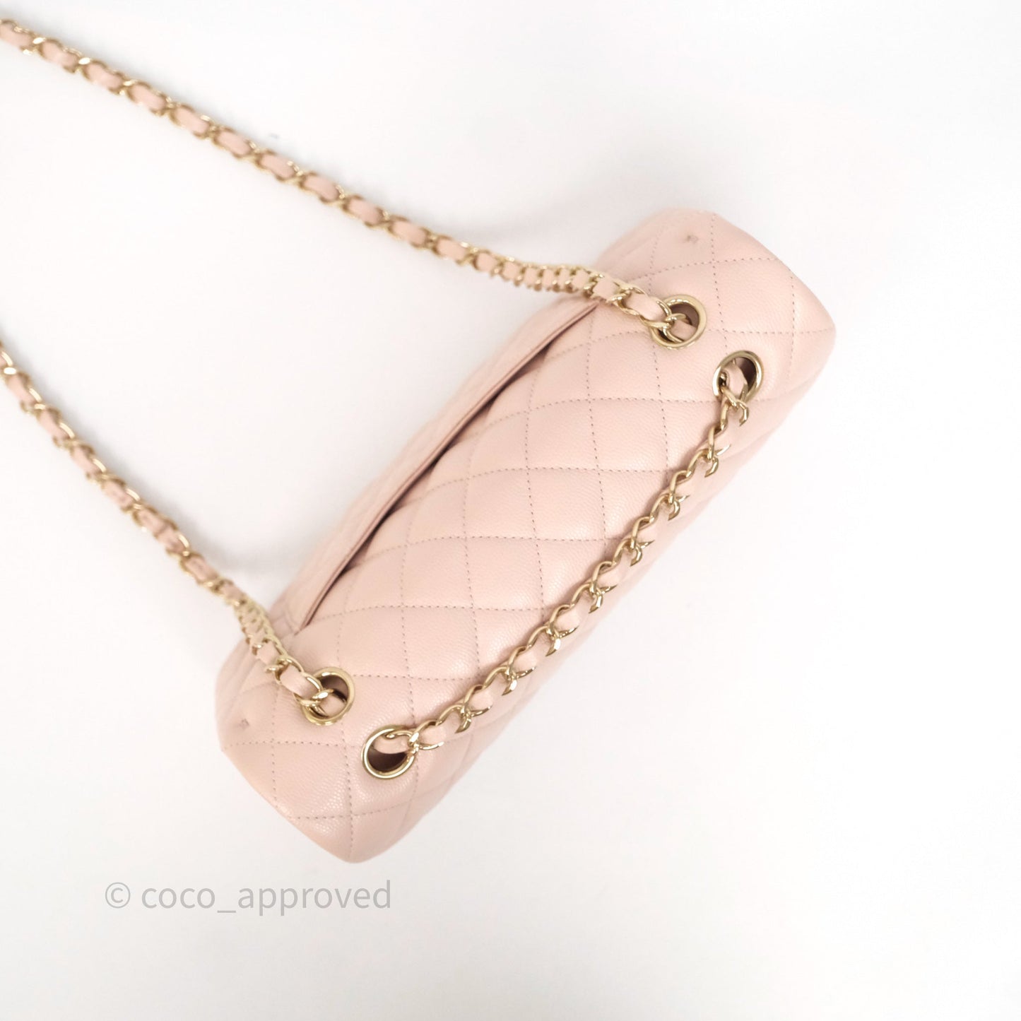 Chanel Classic M/L Medium Flap Quilted Pink Caviar Gold Hardware