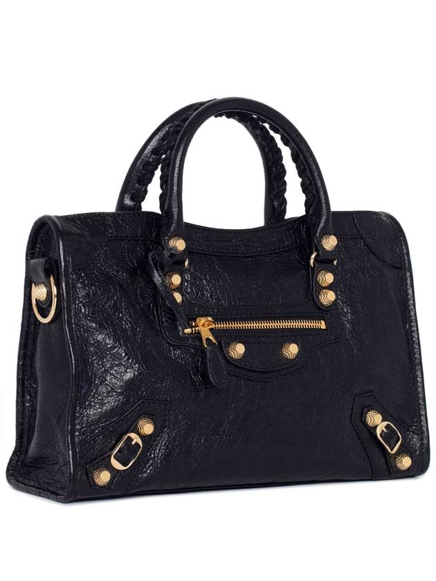 Luxury Balenciaga Giant Motor City Small Shoulder Bag Black Gold