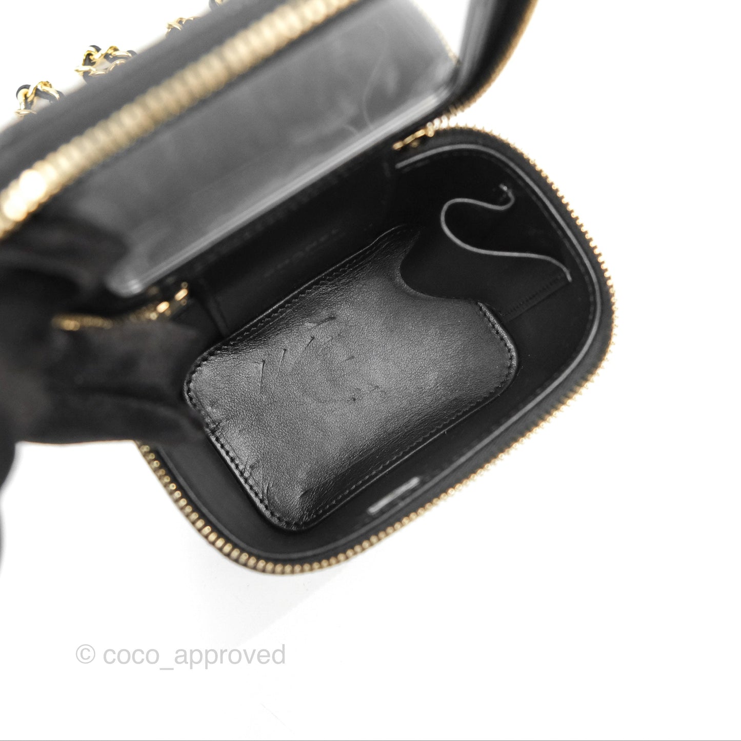 Chanel Mini Poker Vanity With Chain Black Caviar Gold Hardware