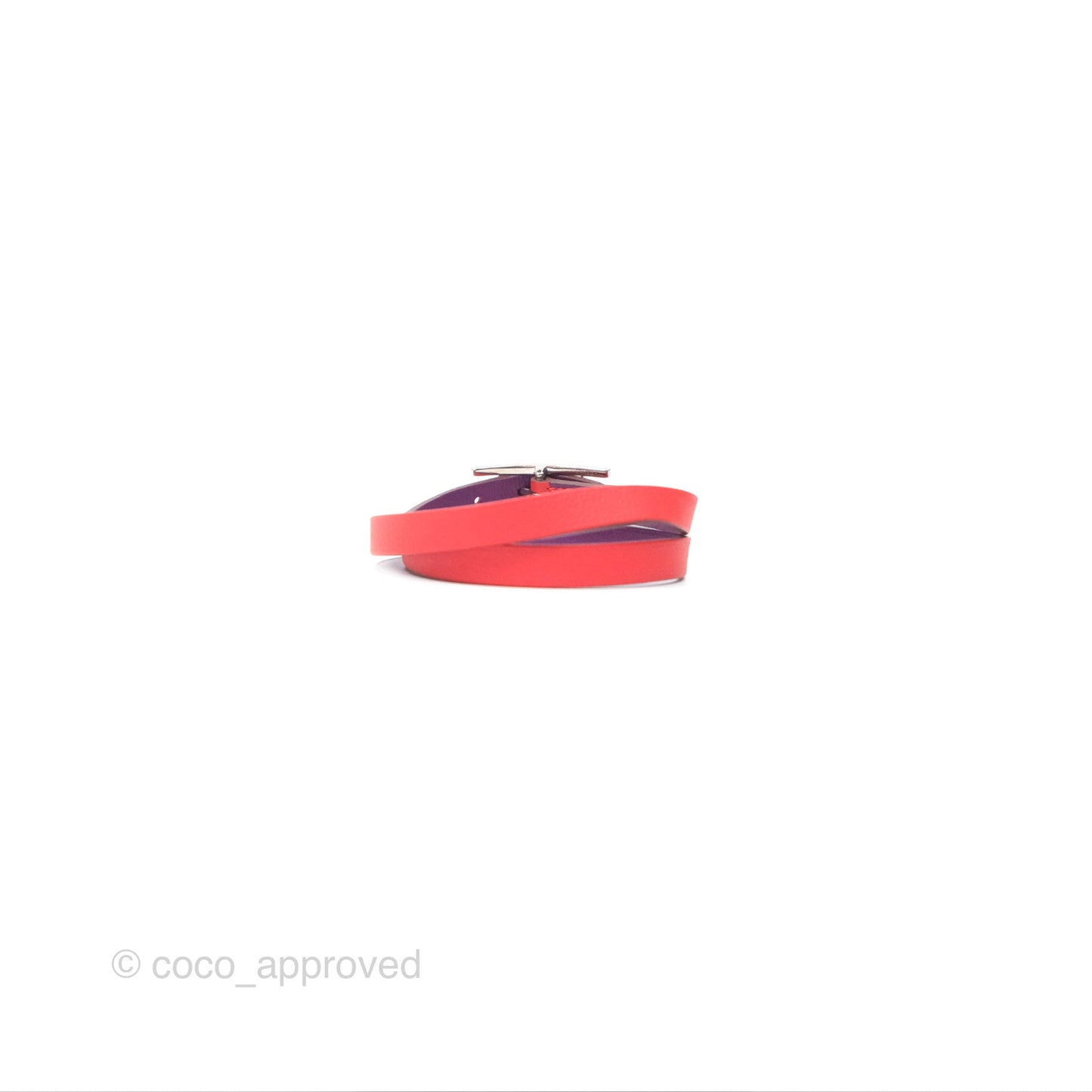 Hermès Behapi Double Tour Bracelet Capucine Anemone Palladium Hardware