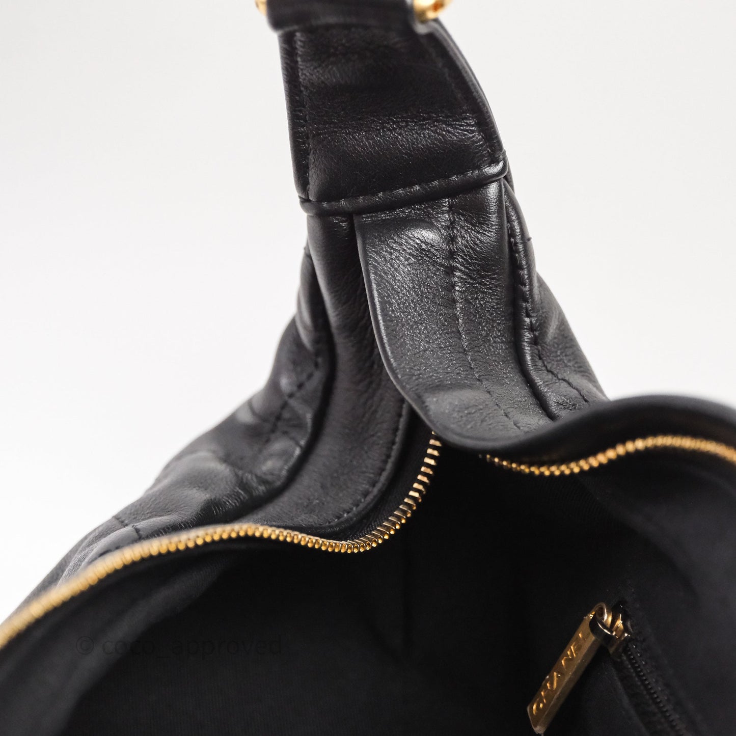 Chanel Hobo Bag Black Calfskin Aged Gold Hardware