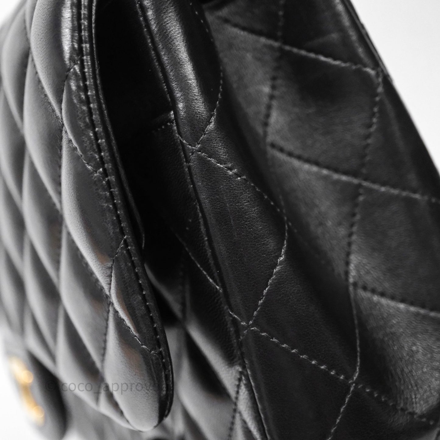 Chanel Classic Jumbo Double Flap Black Lambskin Bag Gold Hardware