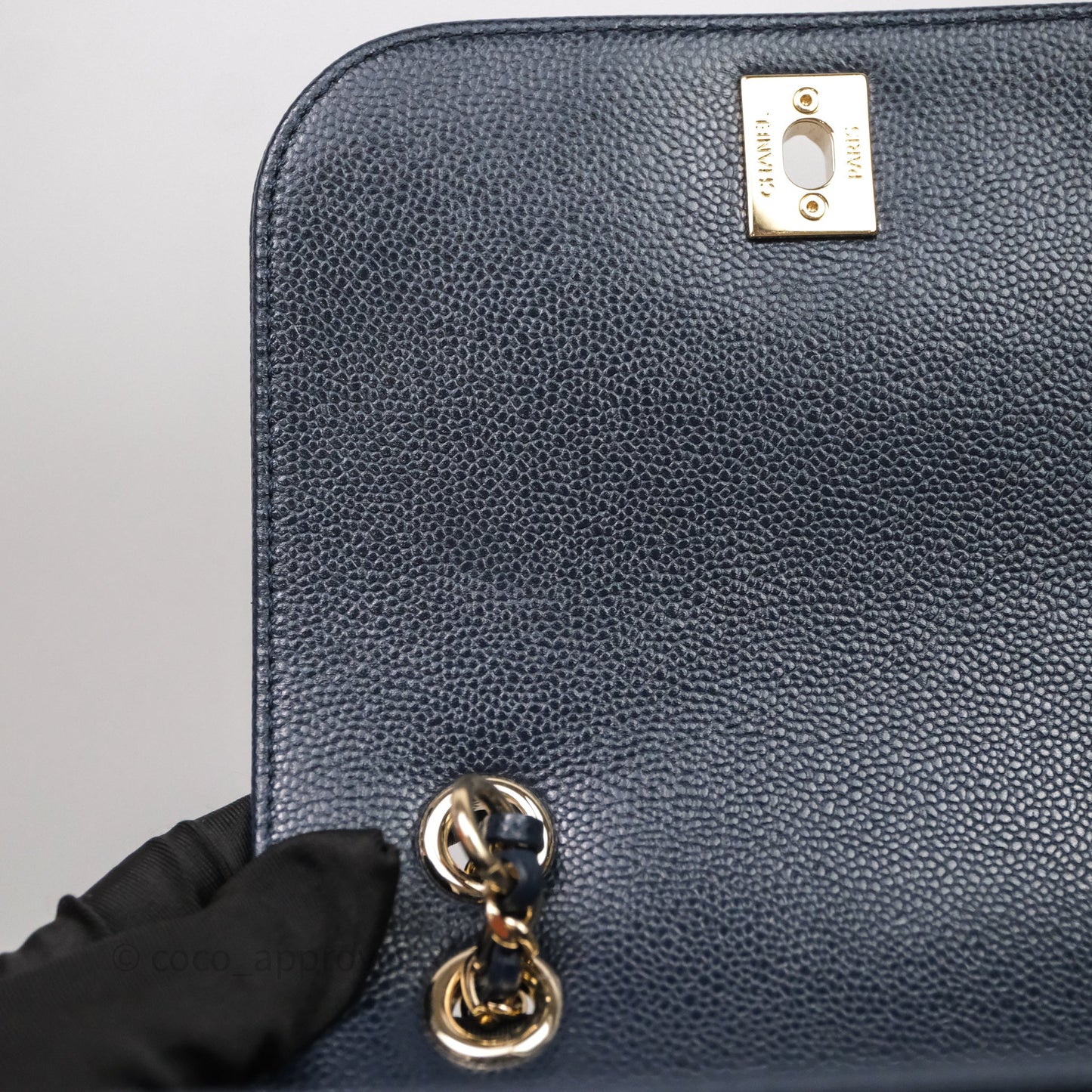 Chanel Quilted Business Affinity Backpack Navy Caviar Light Gold Hardware