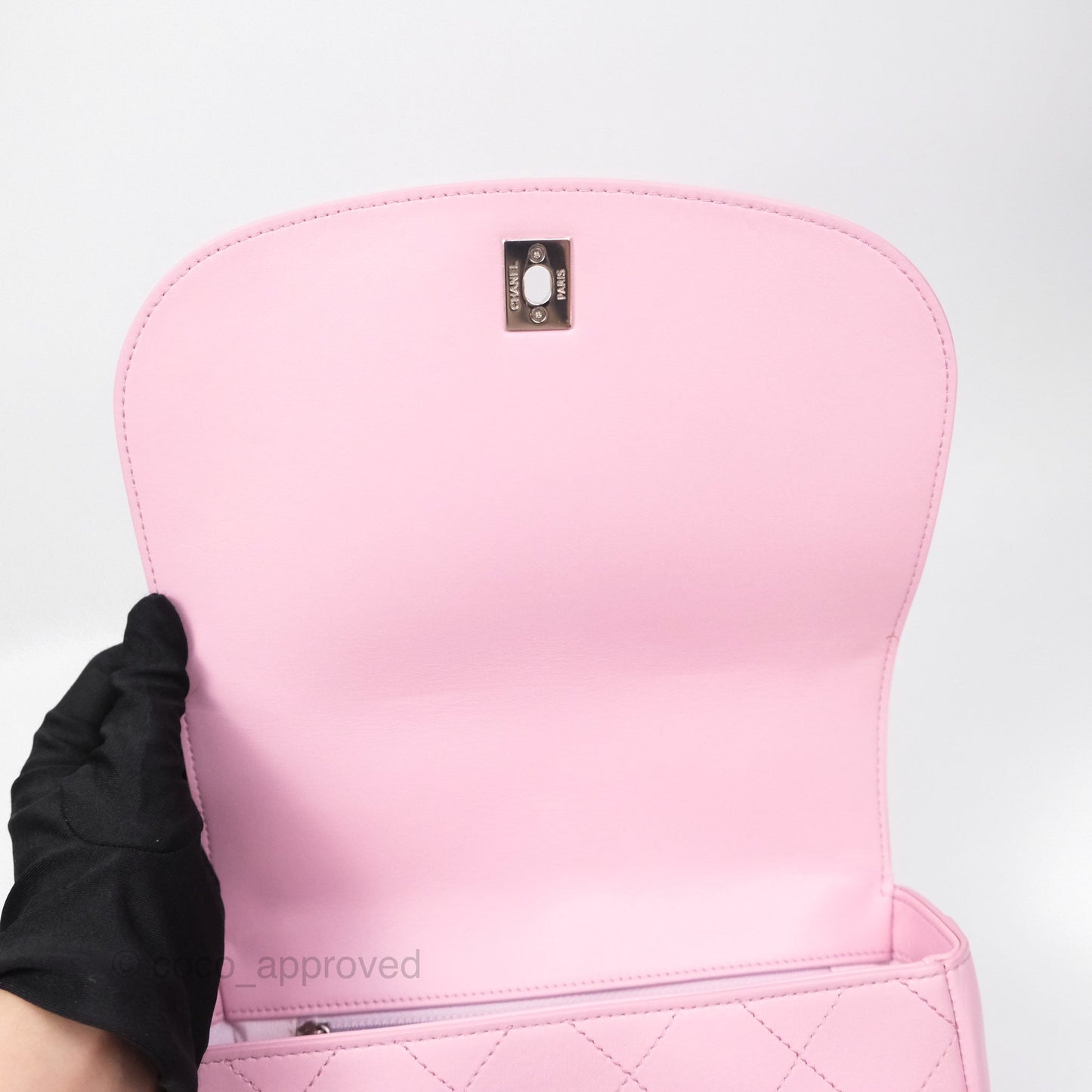 Chanel Stitched Ring My Bag Flap Crossbody Pink Calfskin Silver Hardware
