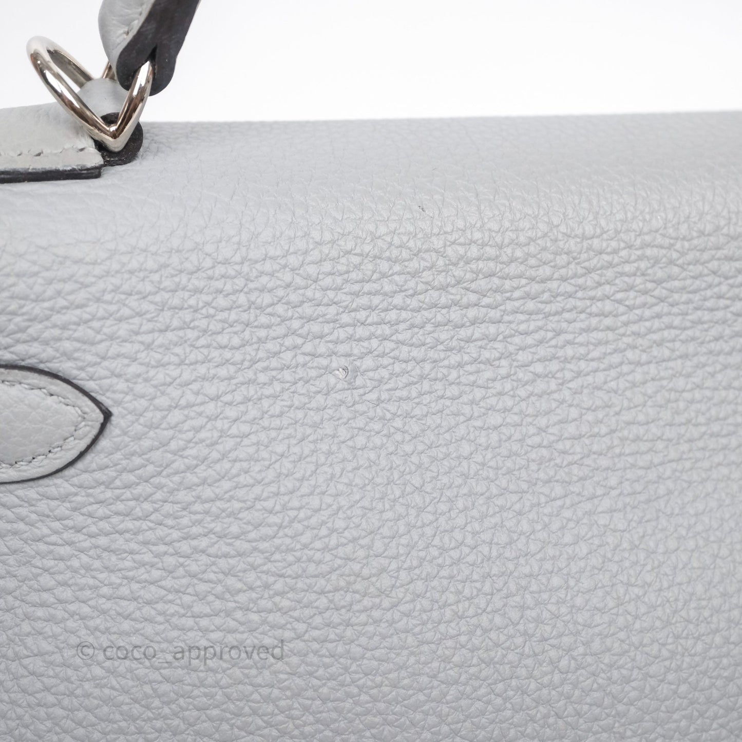 Hermès Kelly 32 Retourne Bleu Glacier 8U Togo Palladium Hardware