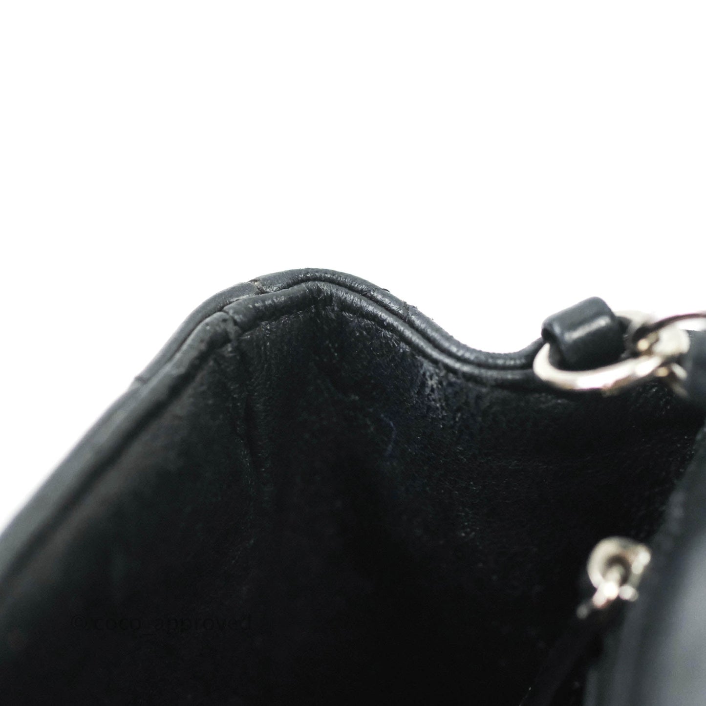 Chanel Classic Quilted Mini Rectangular Flap Black Lambskin Silver Hardware
