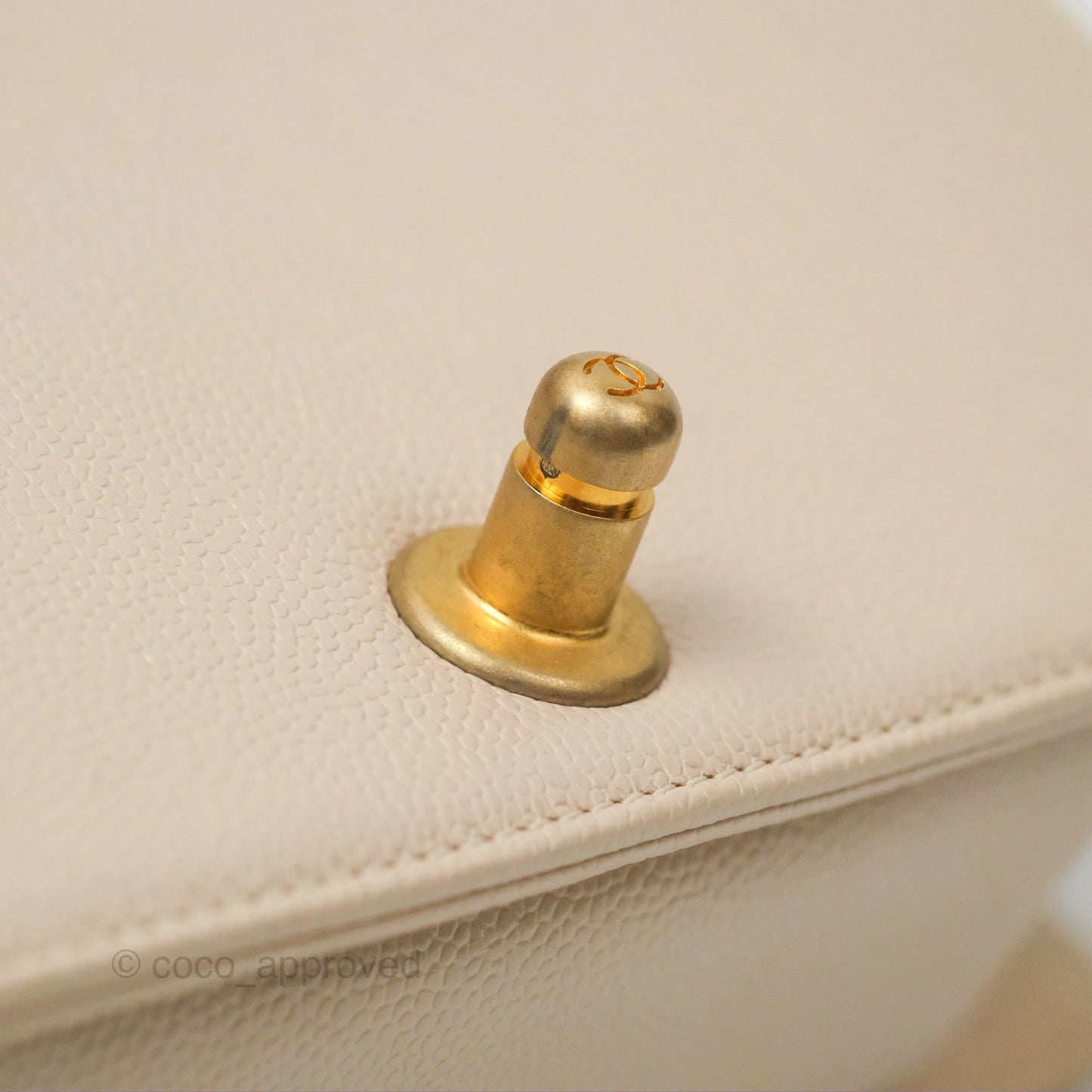 Chanel Chevron Small Boy Cream Ivory Caviar Aged Gold Hardware