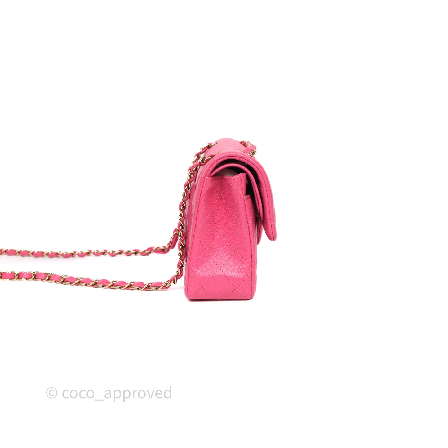 Chanel Small Classic Flap Quilted Hot Pink Caviar Gold Hardware