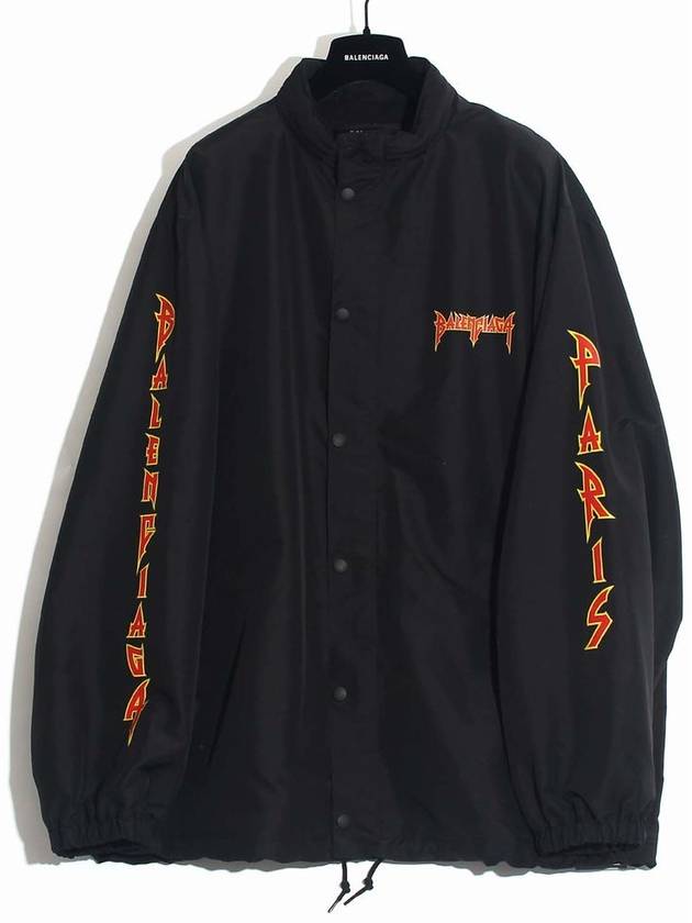 Luxury Balenciaga Artwork Print Windbreak Black