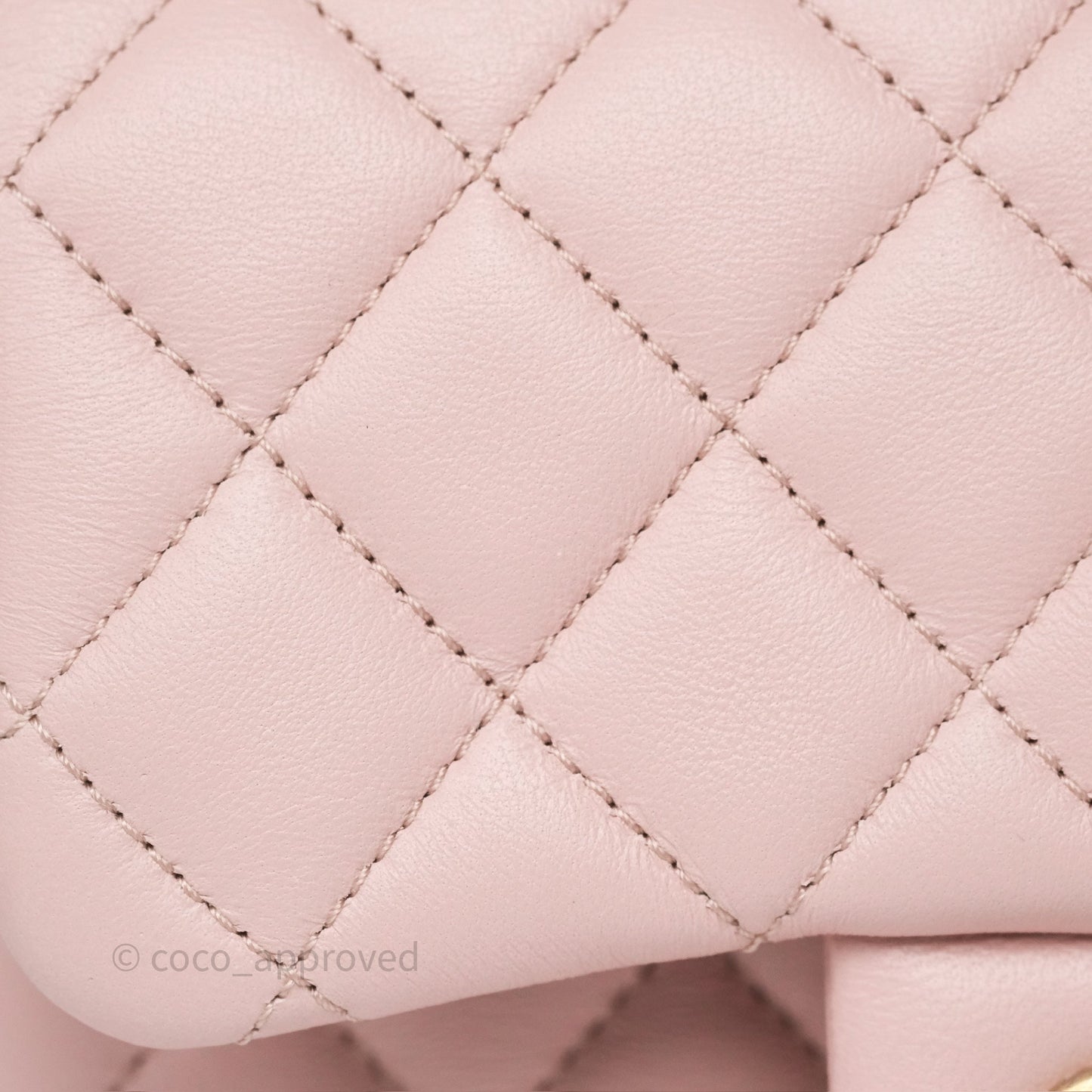 Chanel Quilted Mini Square Flap with Camellia Adjustable Chain Pink Clair Lambskin