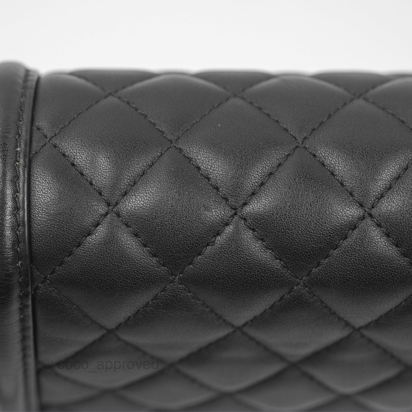 Chanel Quilted New Medium Boy Black Lambskin Ruthenium Hardware