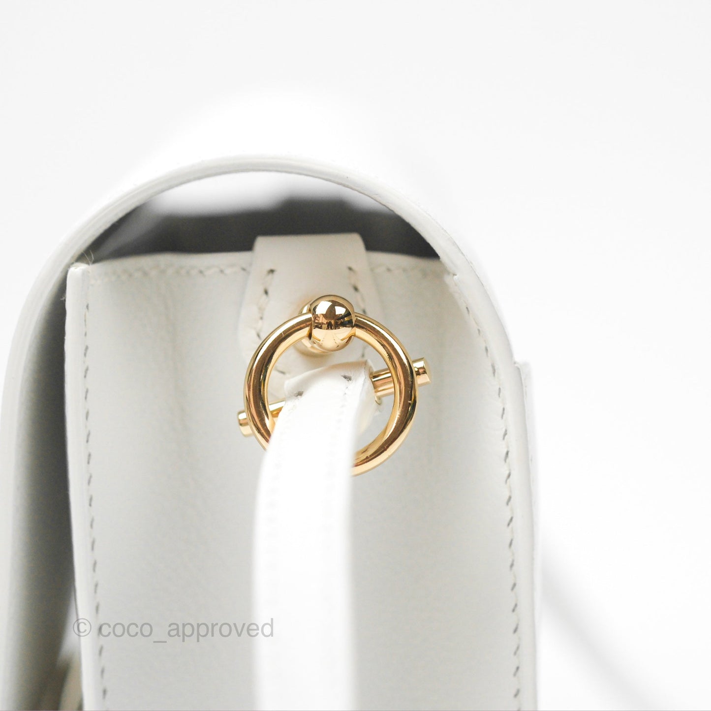 Hermès Roulis Mini 18 New White Evercolor Permabrass Hardware