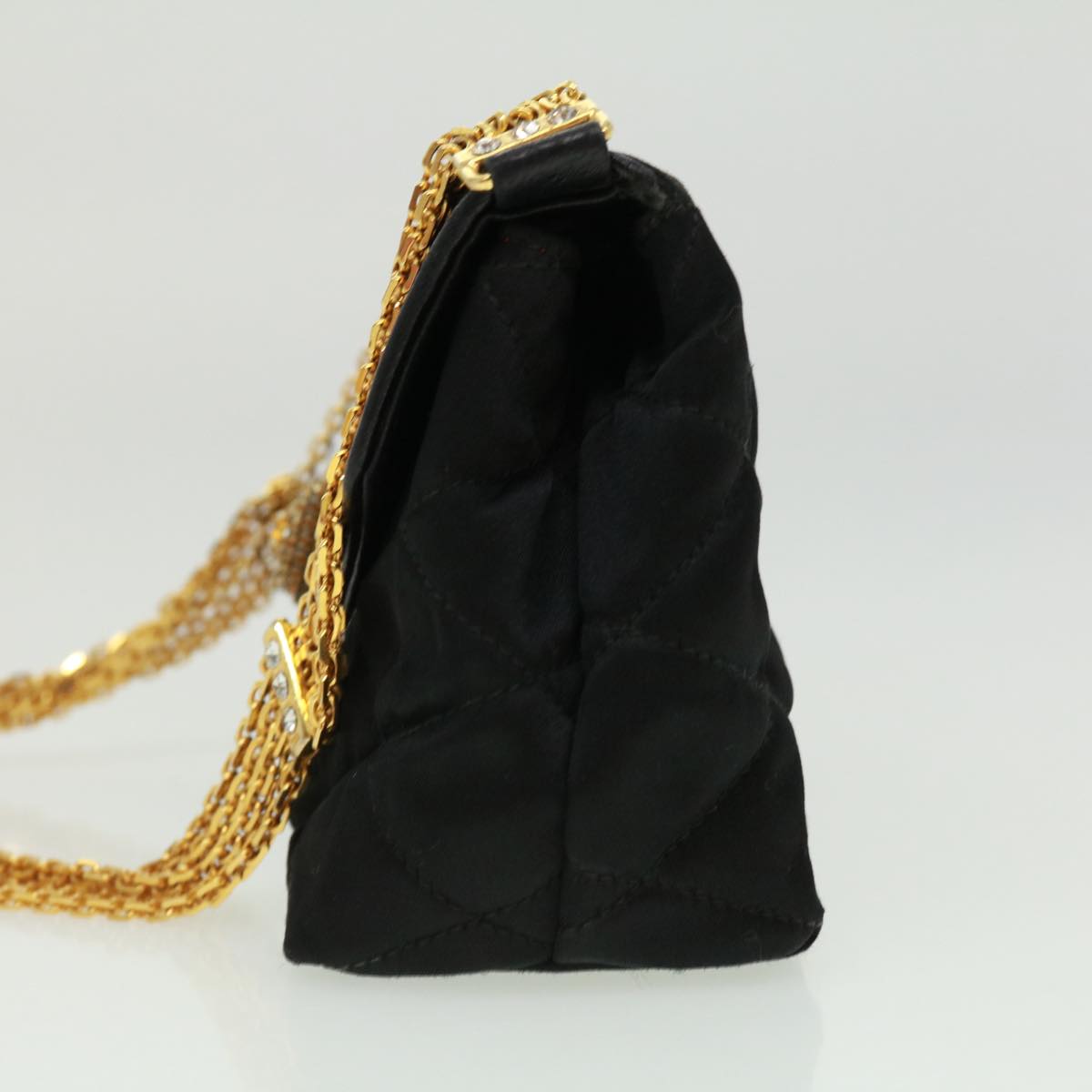 Luxury Chanel Matelasse Chain stone Shoulder Bag Black CC  32695A