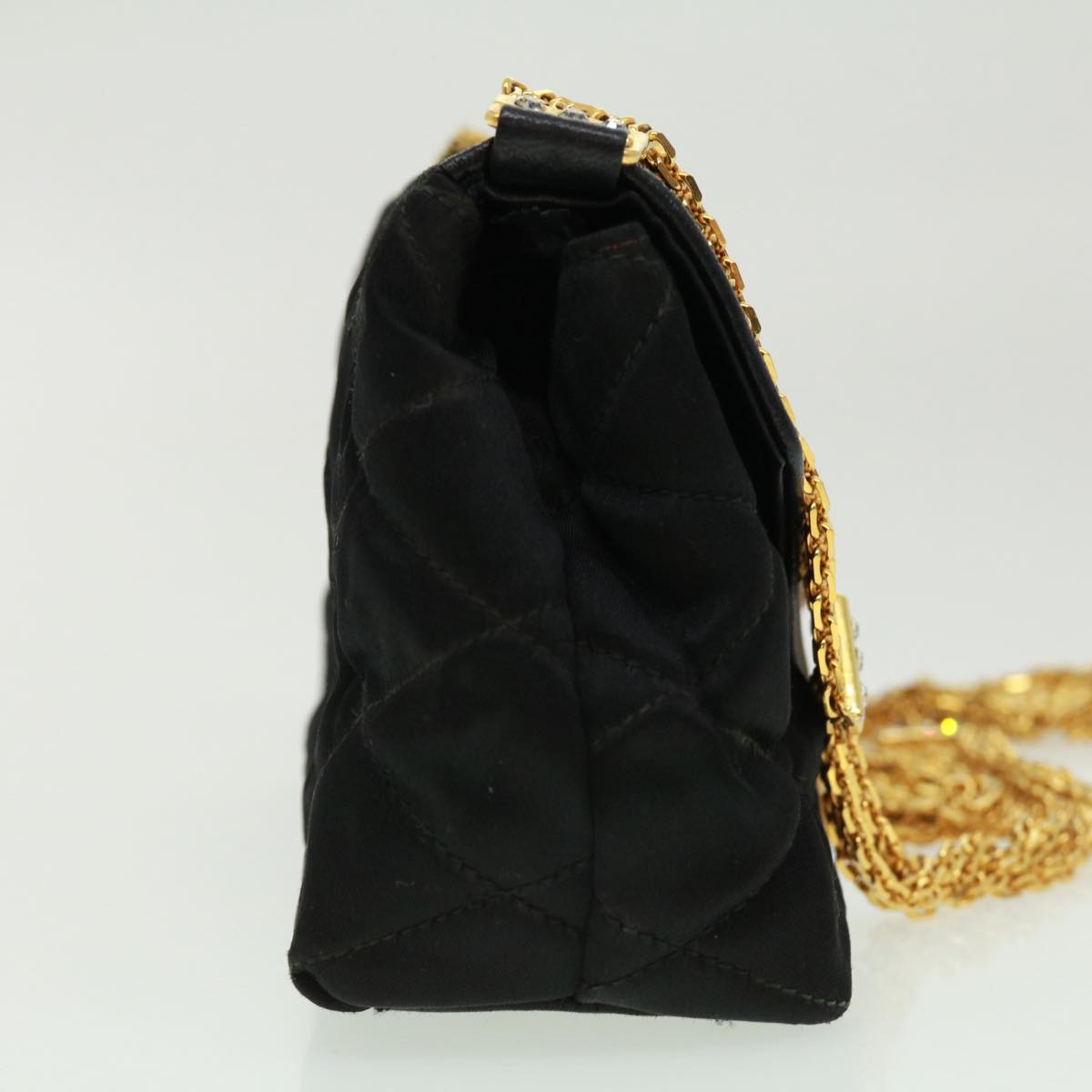 Luxury Chanel Matelasse Chain stone Shoulder Bag Black CC  32695A