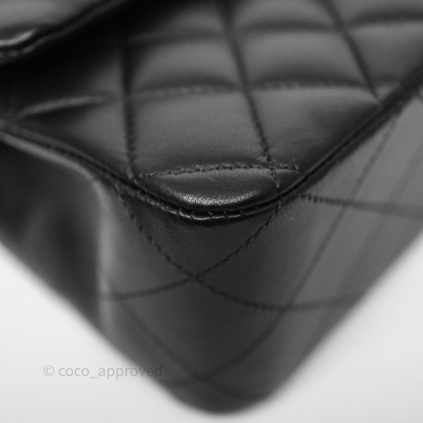 Chanel Classic M/L Medium Flap Quilted Black Lambskin Gold Hardware