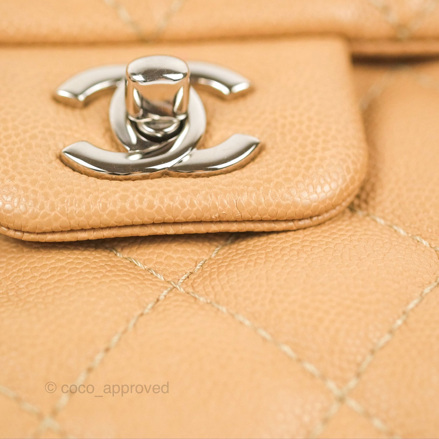 Chanel Quilted Small Urban Companion Flap Bag Beige Caviar Silver Hardware