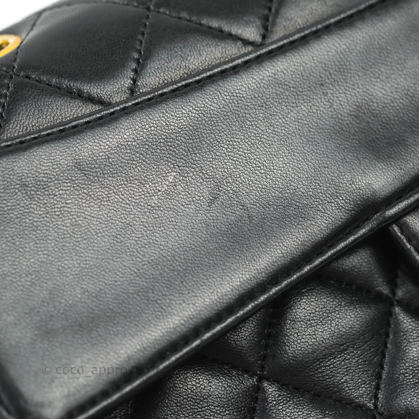 Chanel Vintage Flap Bag with Purse Pouch Black Lambskin 24K Gold Hardware