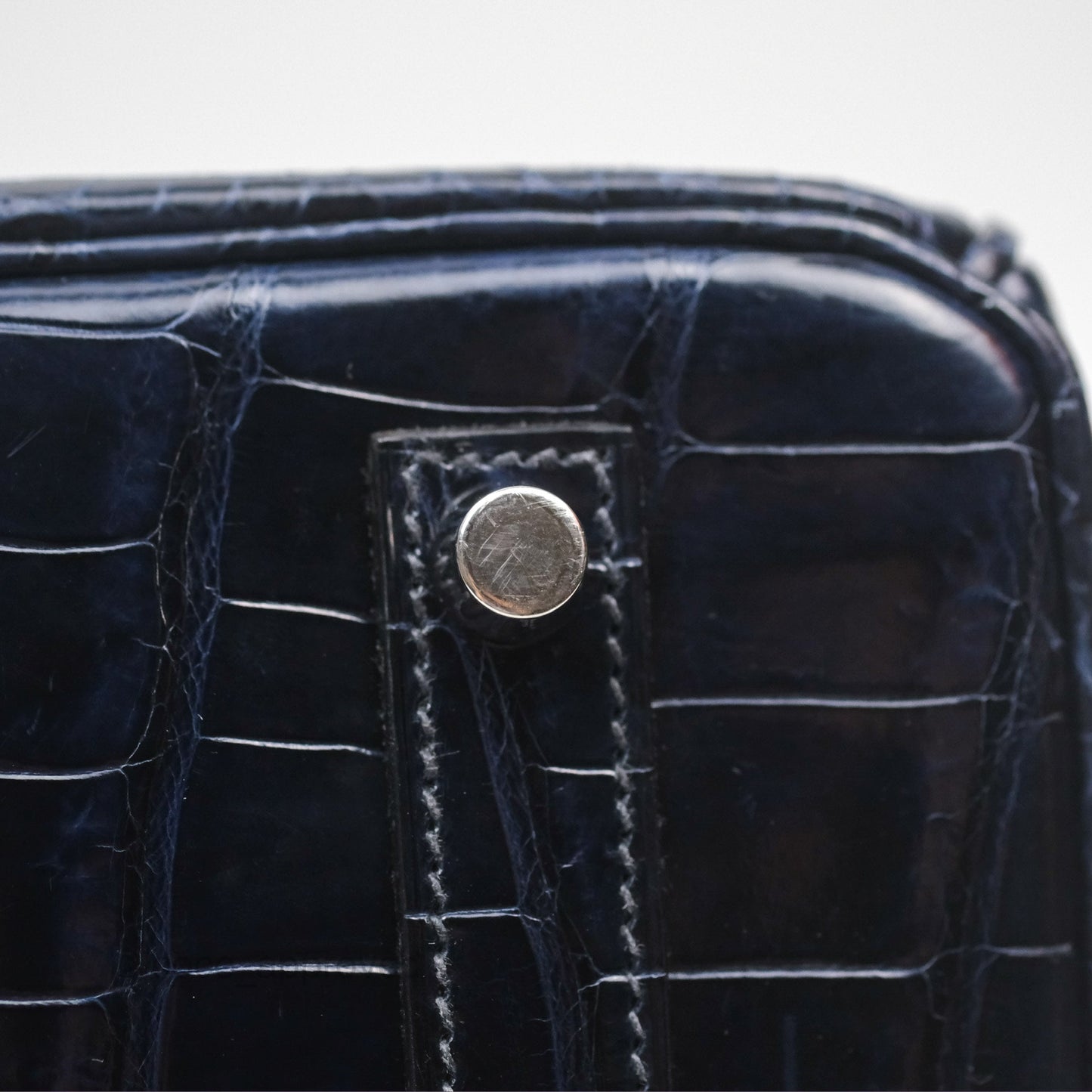 Hermès Birkin 35 Porosus Marine 78 Palladium Hardware