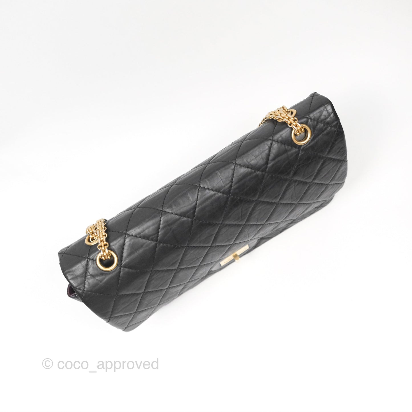 Chanel Reissue 227 Quilted Aged Calfskin Black Gold Hardware