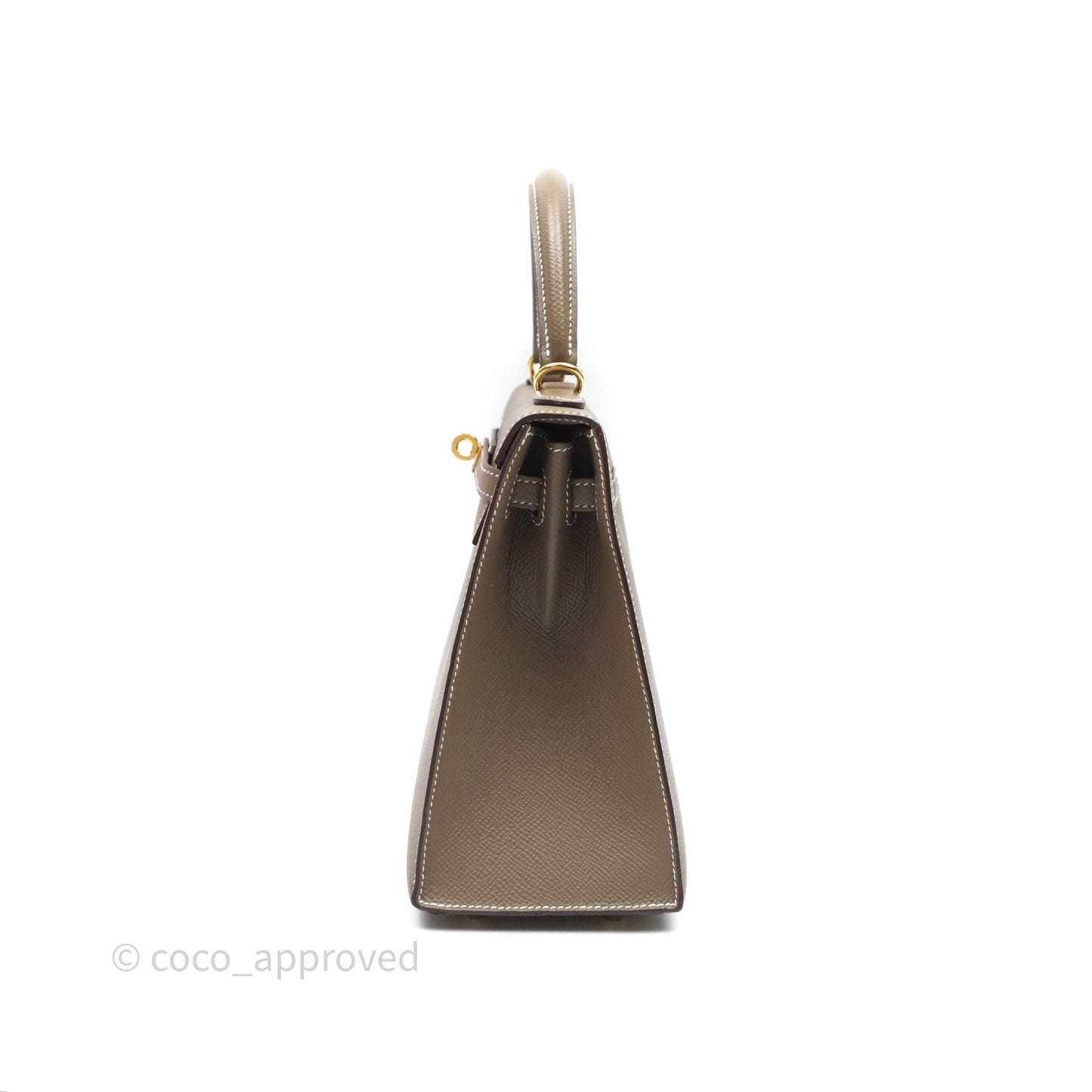 Hermès Kelly 25 Sellier Etoupe Epsom Gold Hardware
