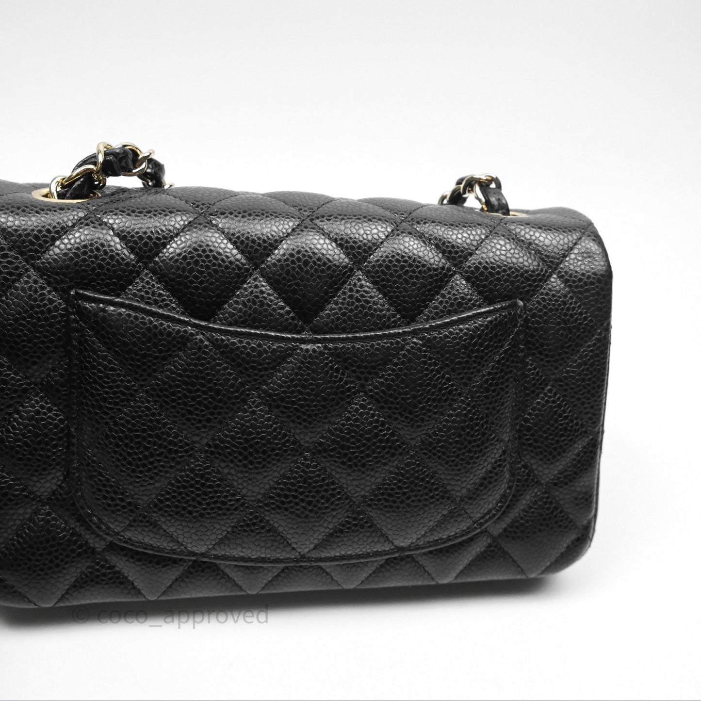 Chanel Quilted Mini Rectangular Black Caviar Gold Hardware