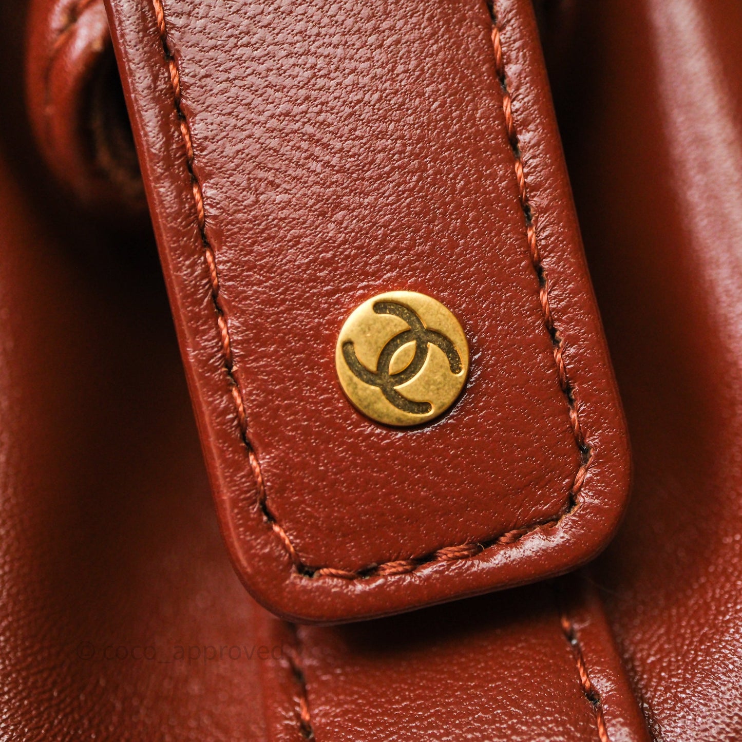 Chanel Mini Cocodoc Doctor Bag Quilted Brown Shiny Lambskin Aged Gold Hardware 24A