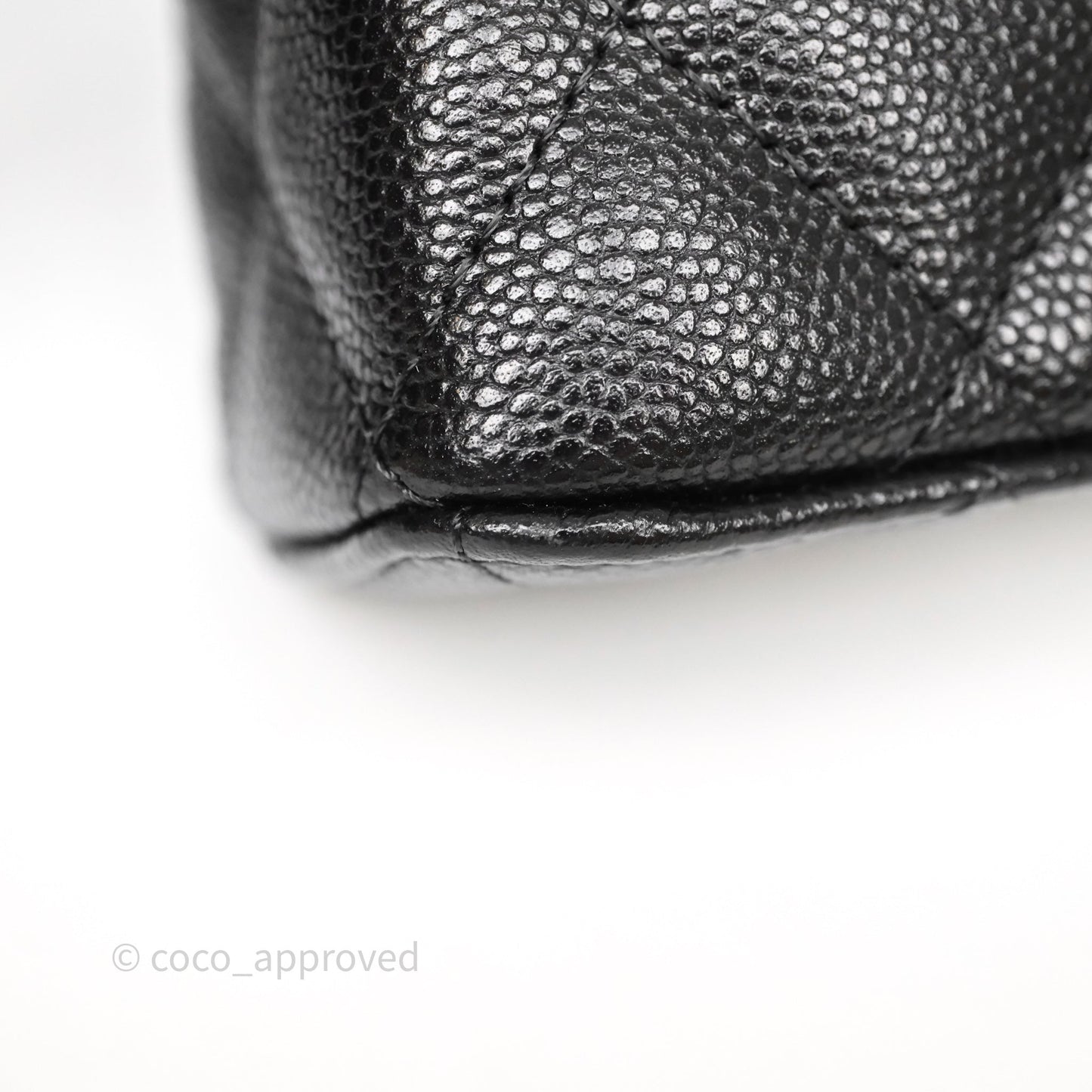 Chanel Top Handle Long Vanity with Chain Black Caviar Gold Hardware