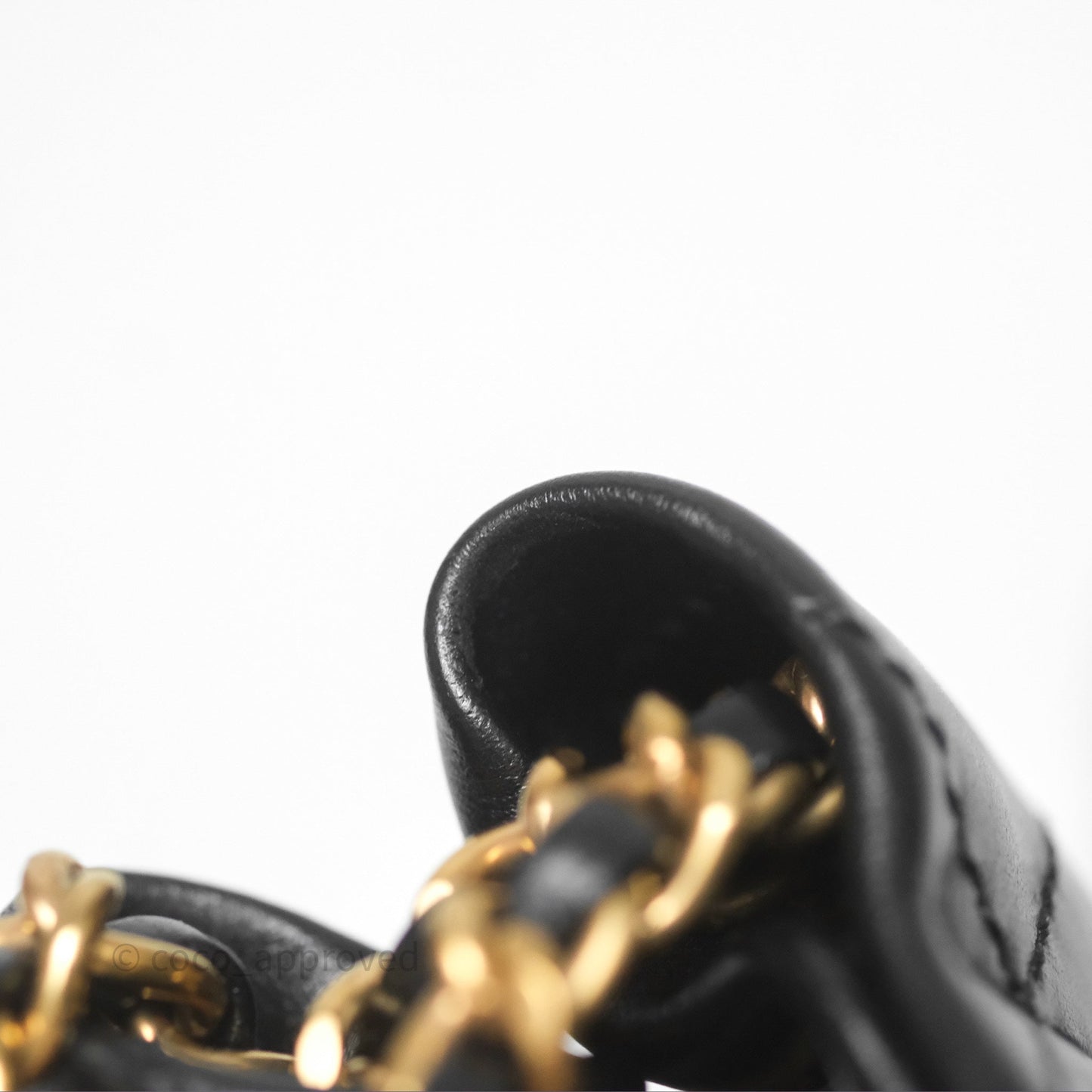 Chanel 22 Mini Bag Black Crumpled Calfskin Aged Gold Hardware