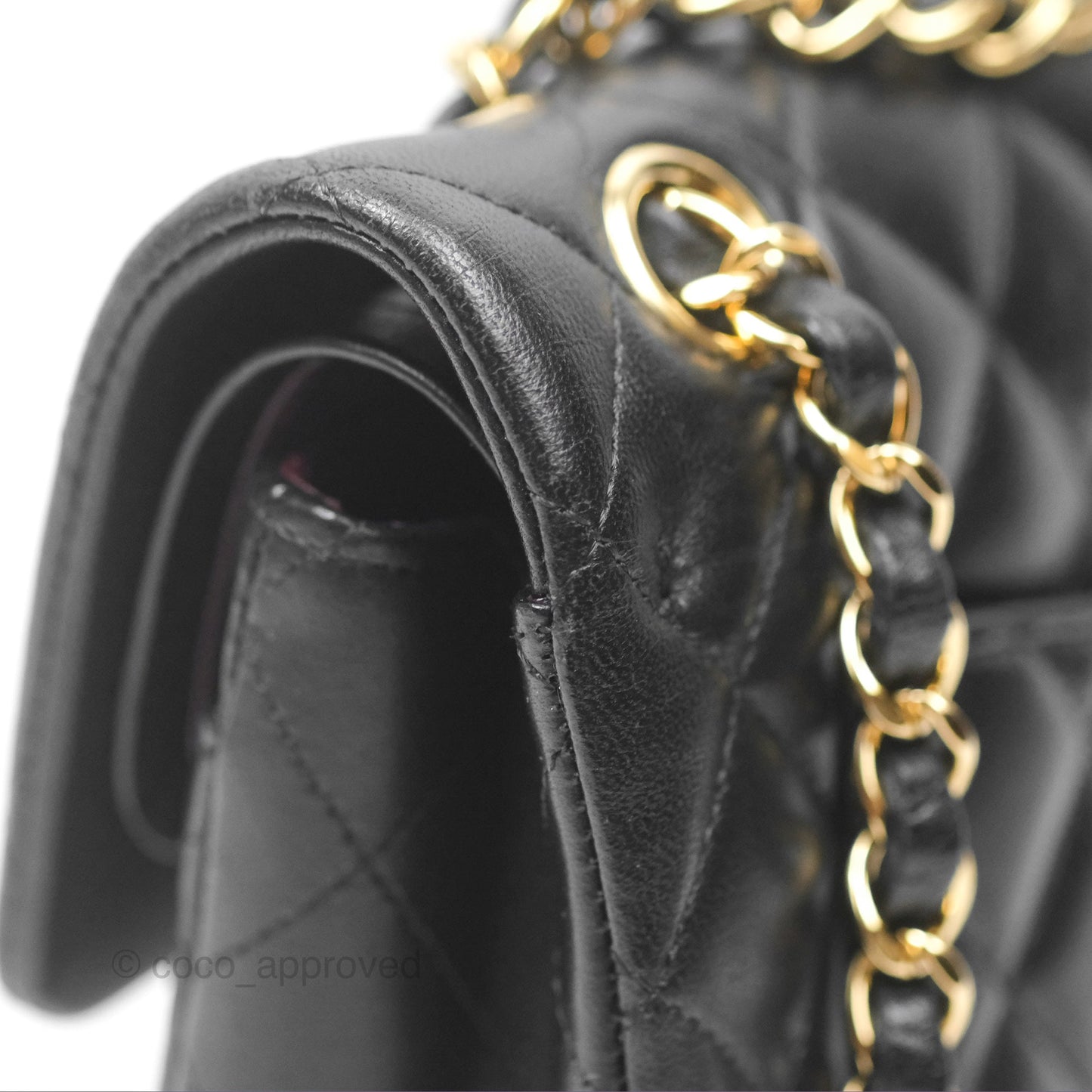 Chanel Small Classic Quilted Flap Black Lambskin Gold Hardware