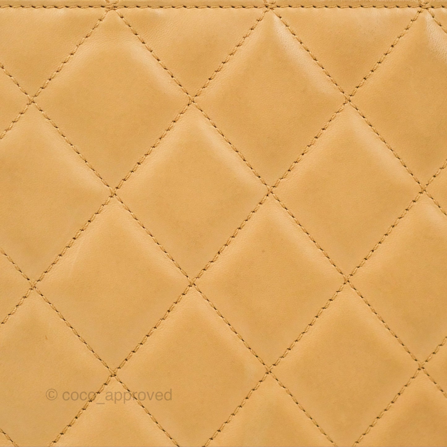 Chanel Vintage Small Top Handle Tote Quilted Beige Lambskin