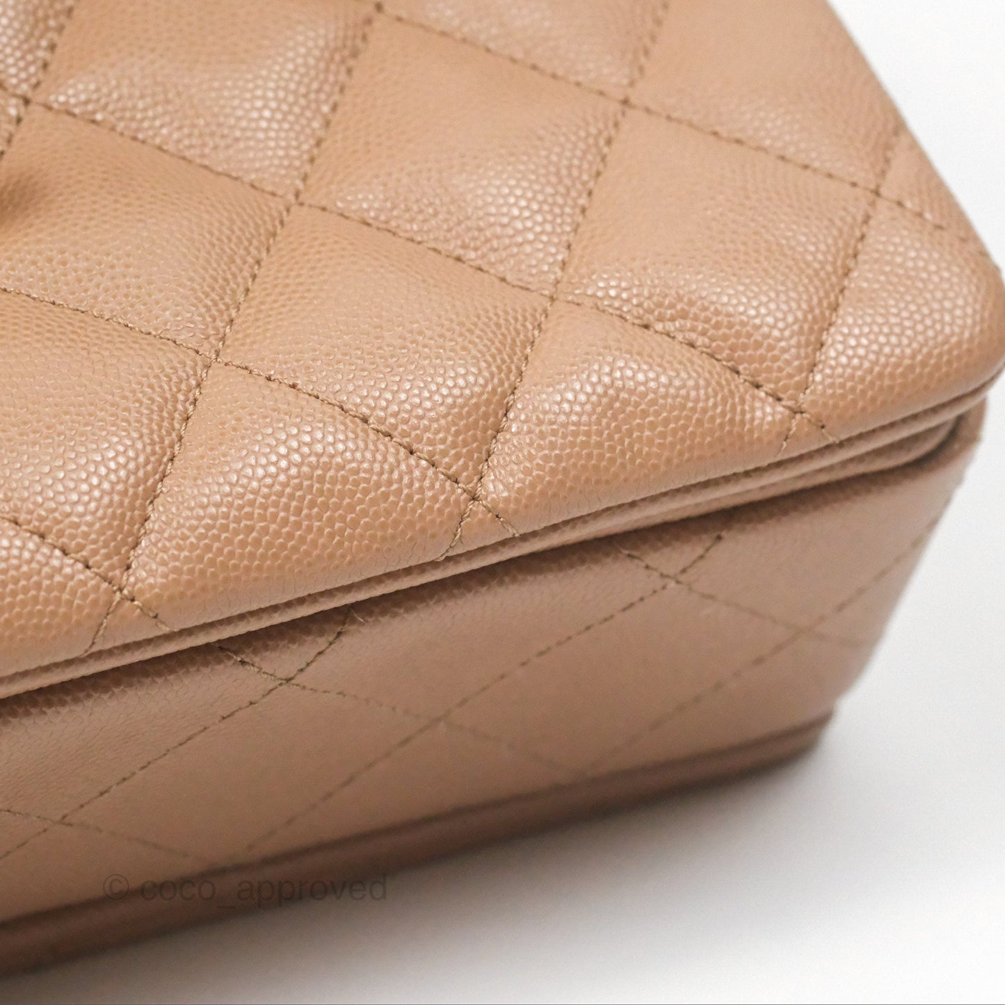 Chanel Coco First Dark Beige Flap Bag Caviar Gold Hardware 22K