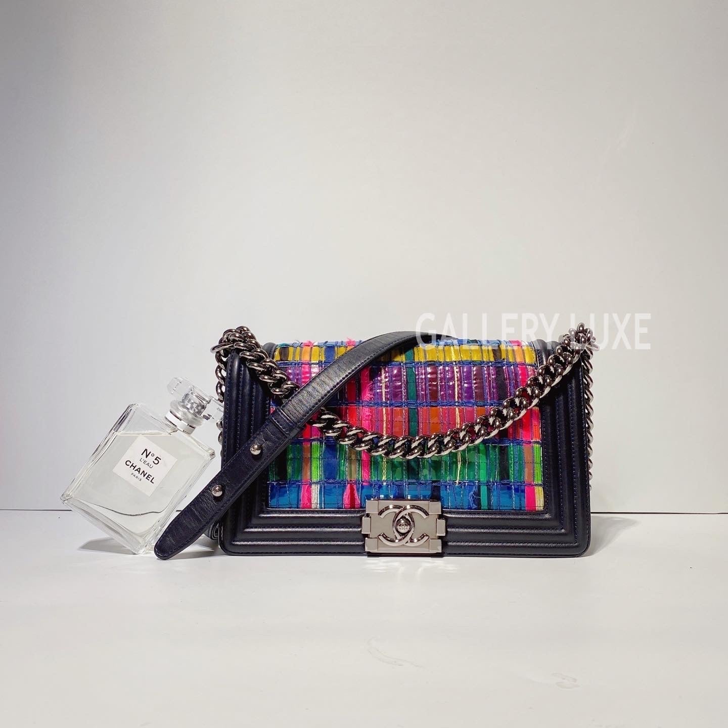 No.3339-Chanel Weaving & Lambskin Boy 25cm