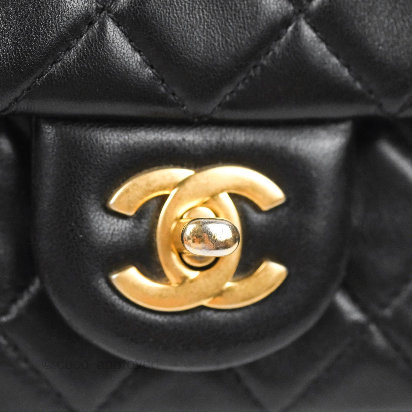 Chanel Mini Rectangular Pearl Crush Black Lambskin Aged Gold Hardware