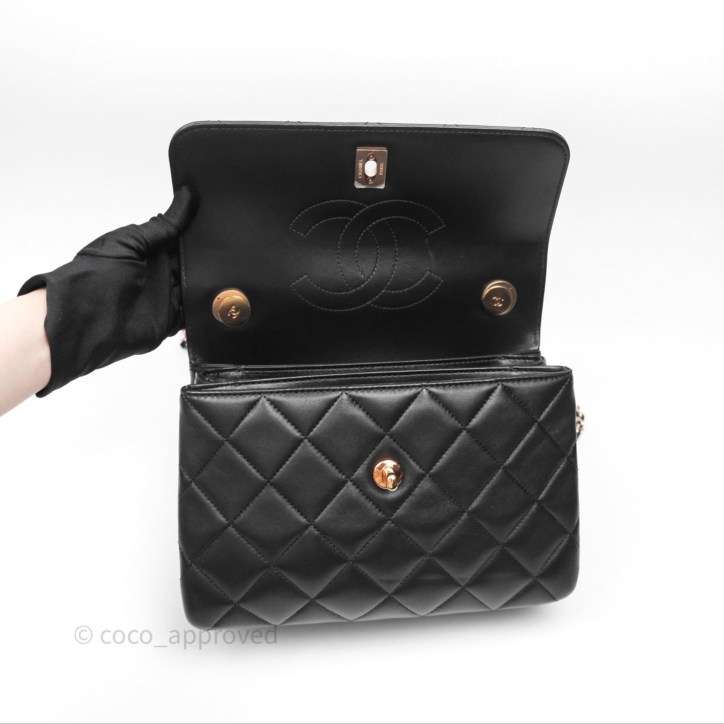 Chanel Trendy CC Small Black Lambskin Rose Gold Hardware