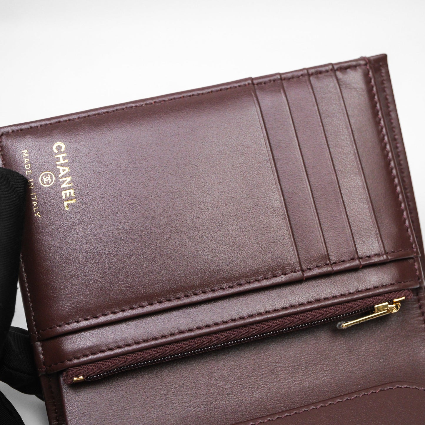Chanel Classic Quilted Passport Holder Black Caviar Gold Hardware