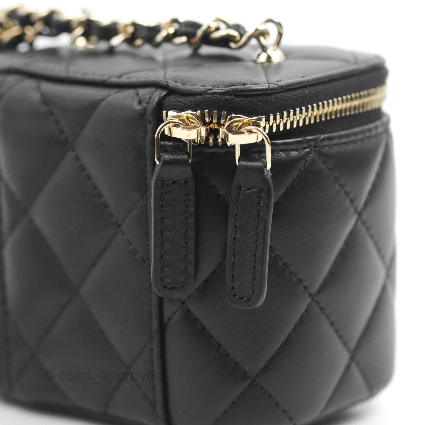 Chanel Mini Ball Crush Vanity With Chain Black Lambskin Gold Hardware