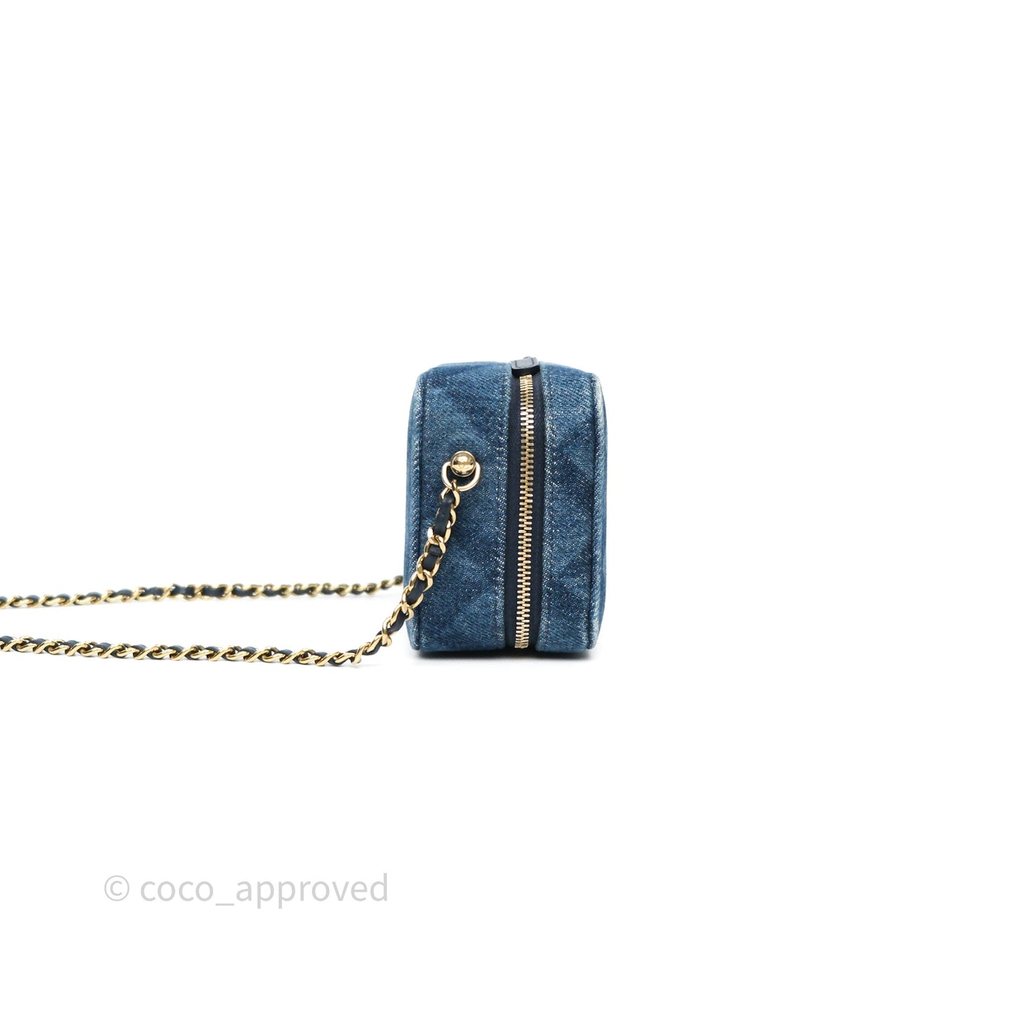 Chanel Camera Bag Quilted Denim Gold Hardware