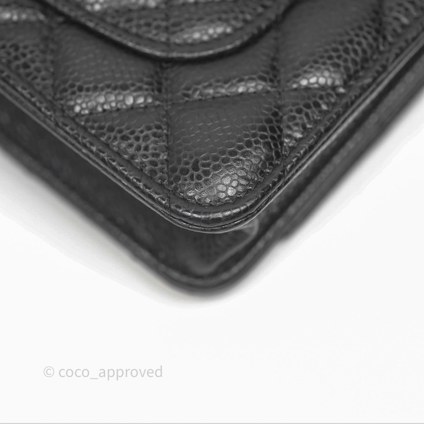 Chanel Classic Wallet On Chain WOC Quilted Black Caviar Gold Hardware