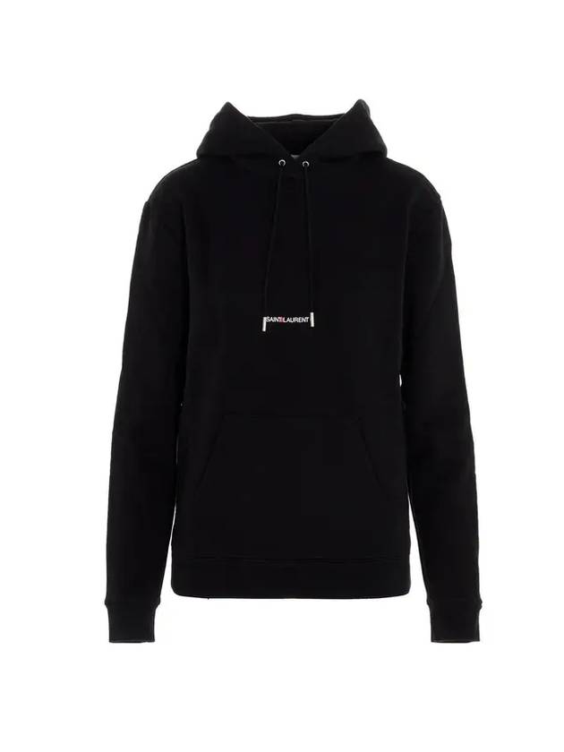 Luxury Saint Laurent Signature Logo Hooded Top Black