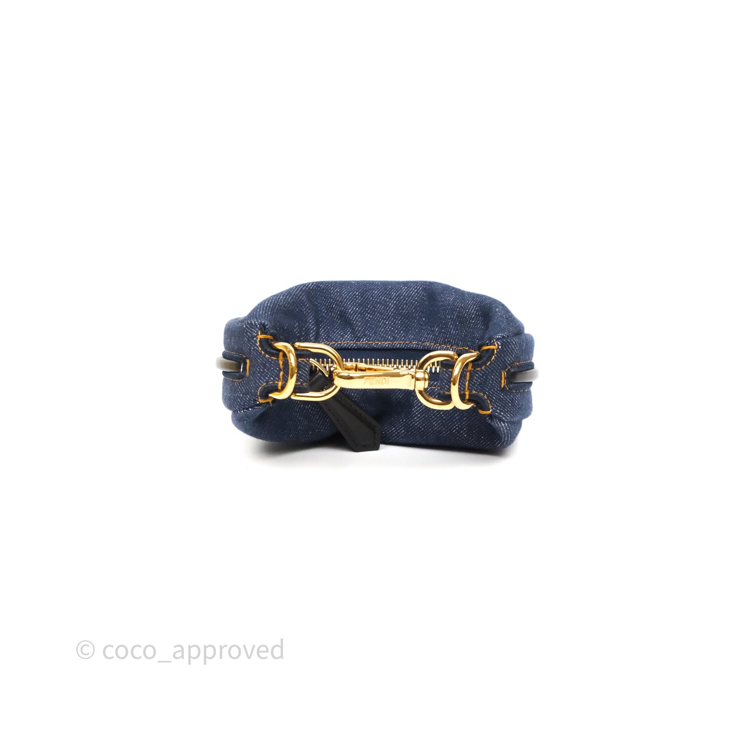 Fendi Nano Fendigraphy Hobo Charm Blue Denim