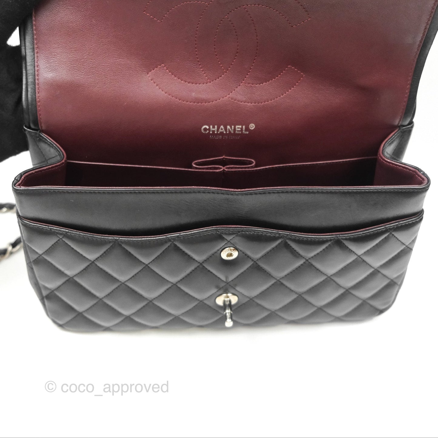 Chanel Jumbo Double Flap Black Lambskin Silver Hardware⁣⁣