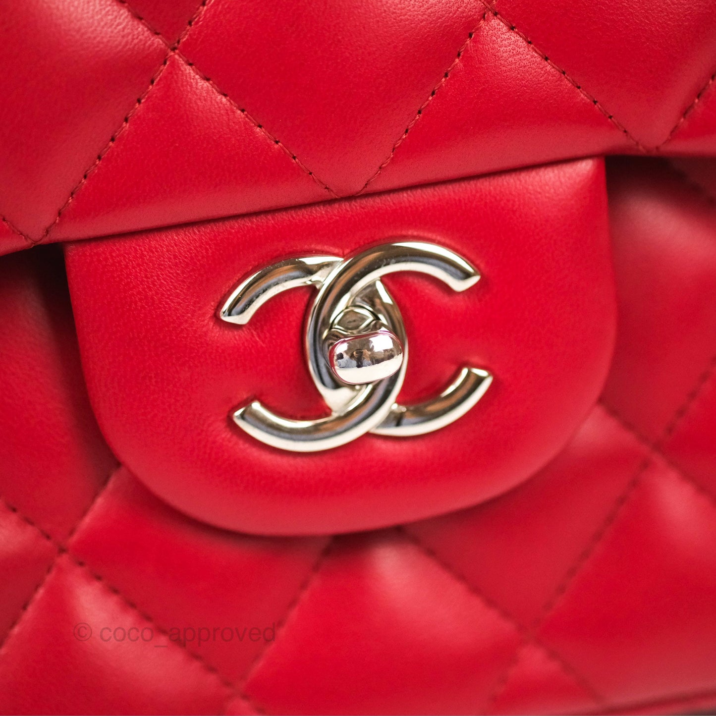 Chanel Jumbo Double Flap Red Lambskin Silver Hardware⁣⁣