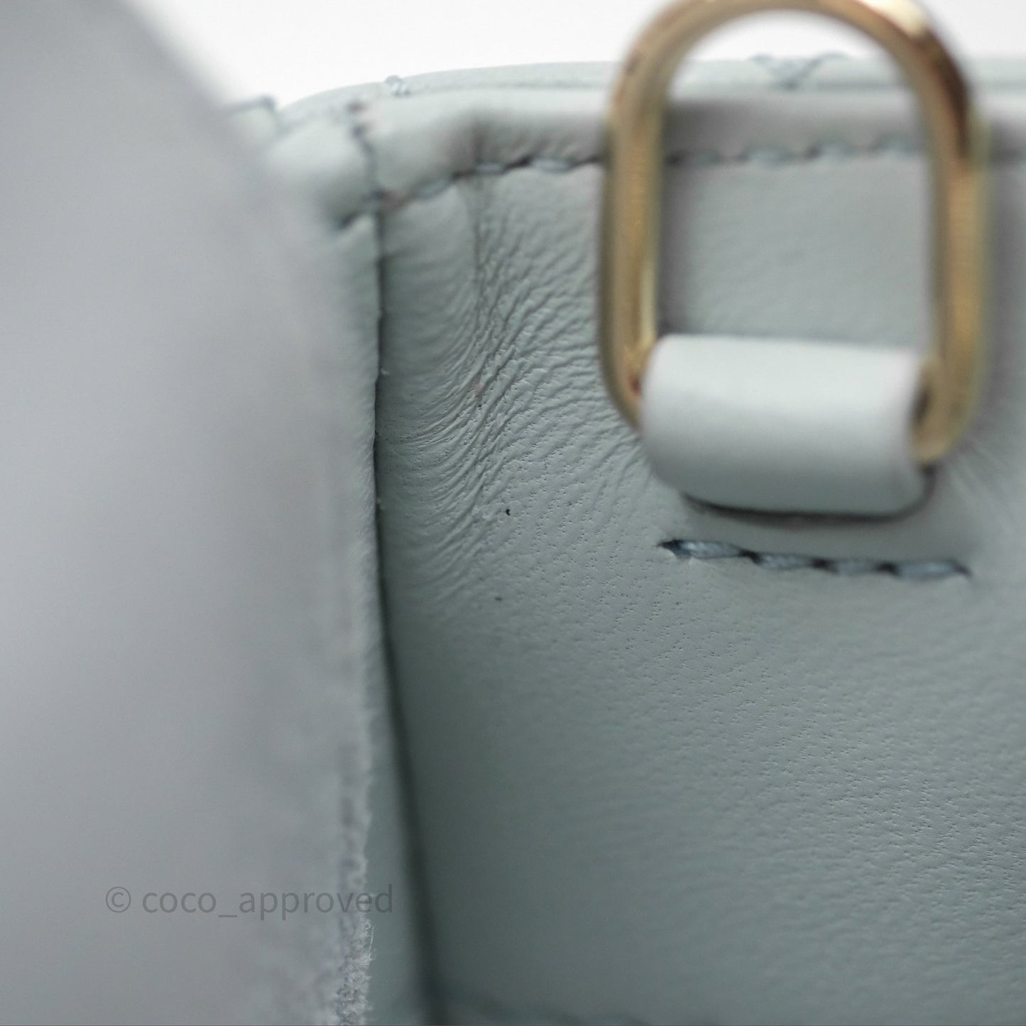 Christian Dior Micro Lady D-Joy Bag Baby Blue Lambskin Cannage Gold Hardware