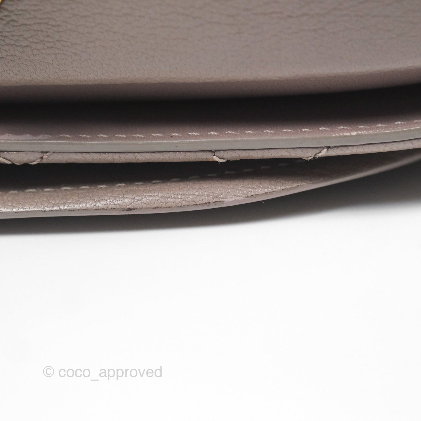Chanel Coco Curve Flap Burnished Lilac Grey Calfskin Goatskin Antique Gold Hardware